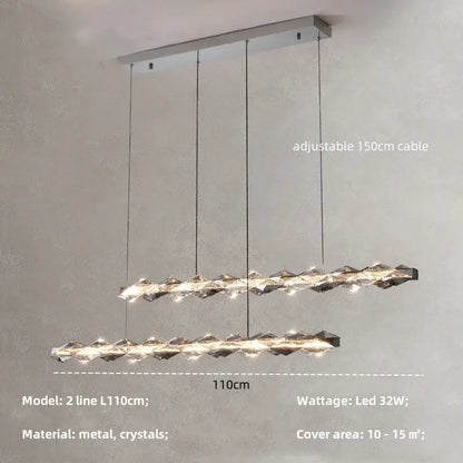 Modern gold spiral crystal chandelier pendant light dining room