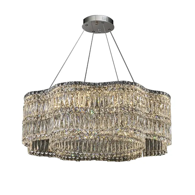 Modern circular crystal chandelier pendant light for dining room