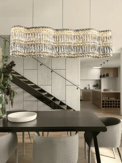 Modern circular crystal chandelier pendant light for dining room