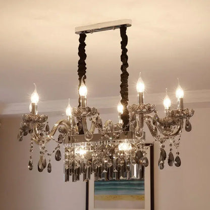 Elegant crystal chandelier pendant light – dining room teardrop glass