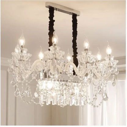 Elegant crystal chandelier pendant light – dining room teardrop glass