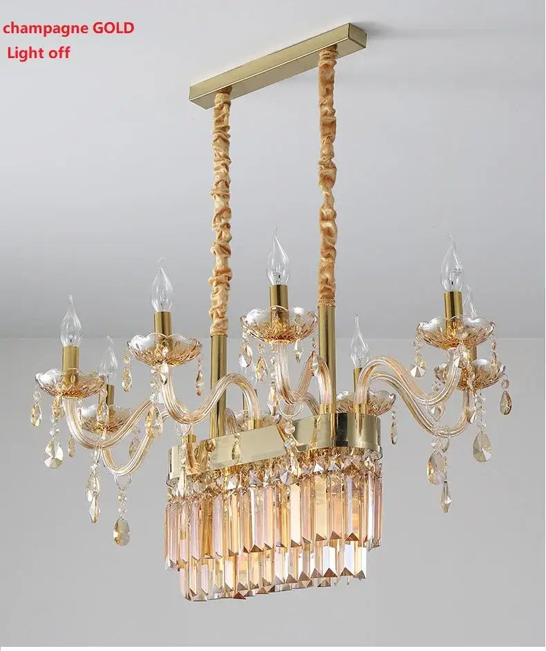 Elegant crystal chandelier pendant light – dining room teardrop glass