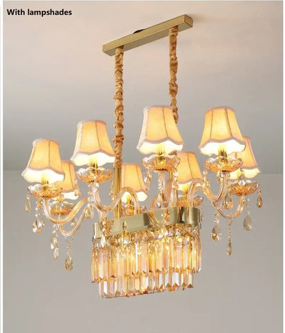 Elegant crystal chandelier pendant light – dining room teardrop glass
