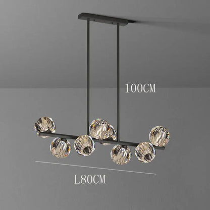 Modern gold crystal chandelier pendant light for dining room