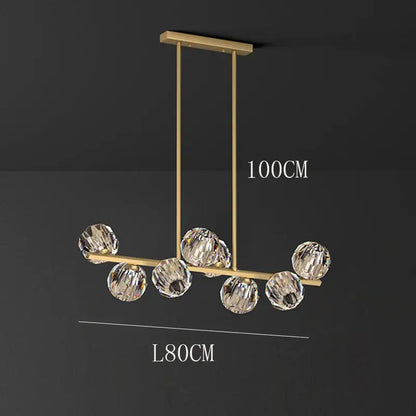 Modern gold crystal chandelier pendant light for dining room