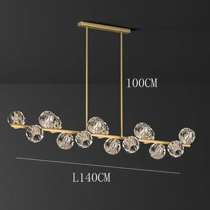 Modern gold crystal chandelier pendant light for dining room