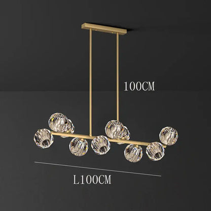 Modern gold crystal chandelier pendant light for dining room
