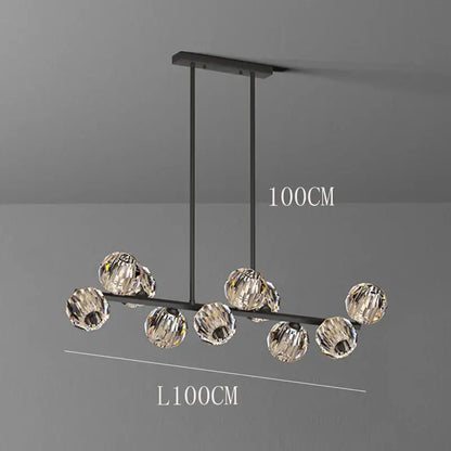 Modern gold crystal chandelier pendant light for dining room