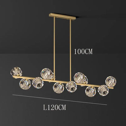 Modern gold crystal chandelier pendant light for dining room
