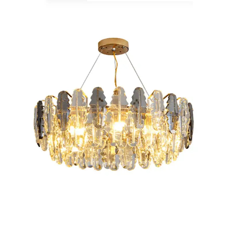 Modern gold crystal chandelier pendant light for living room