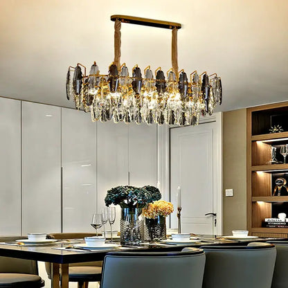 Modern gold crystal chandelier pendant light for living room