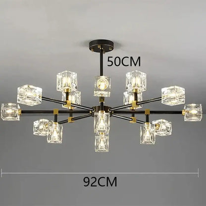 Luxury gold crystal chandelier pendant light for living room