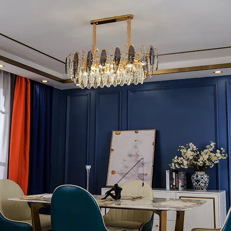 Modern gold crystal chandelier pendant light for living room