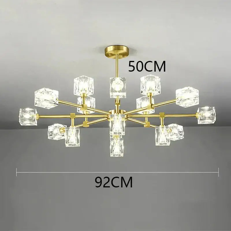 Luxury gold crystal chandelier pendant light for living room