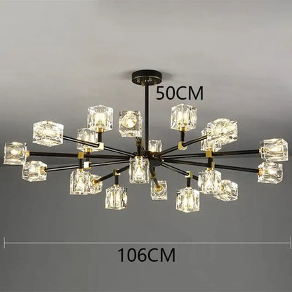 Luxury gold crystal chandelier pendant light for living room