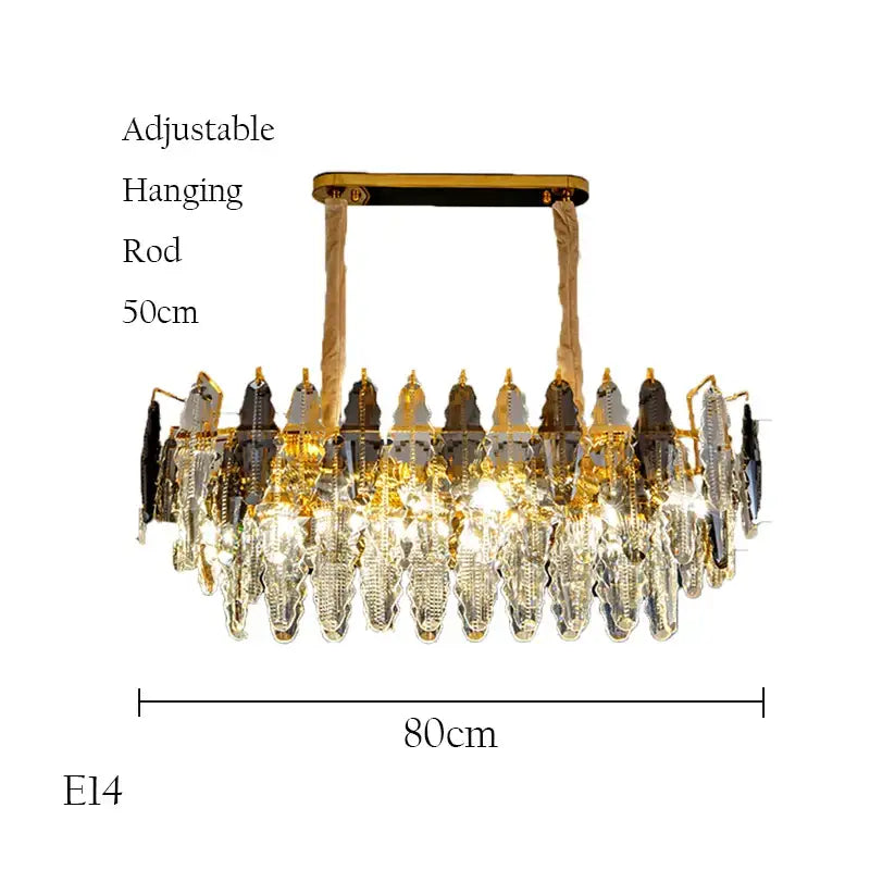 Modern gold crystal chandelier pendant light for living room