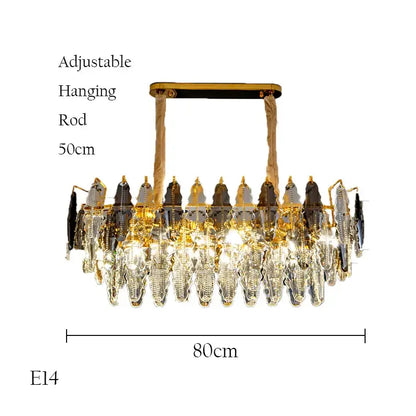 Modern gold crystal chandelier pendant light for living room
