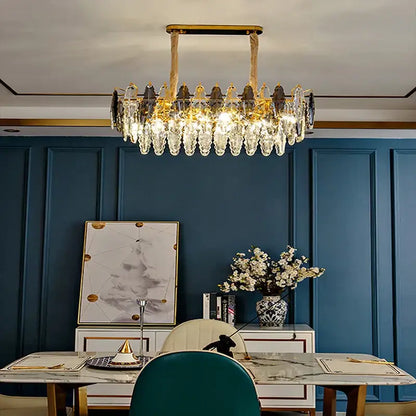 Modern gold crystal chandelier pendant light for living room