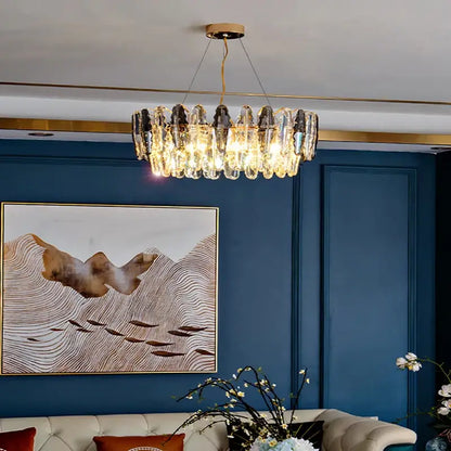 Modern gold crystal chandelier pendant light for living room