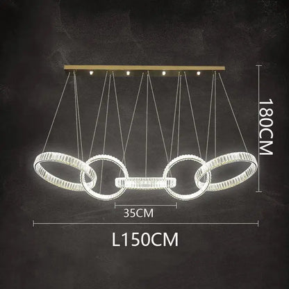 Modern interlocking crystal chandelier pendant light dining room