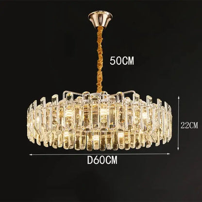 Modern circular crystal chandelier pendant light for dining room