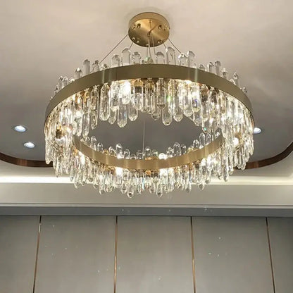Modern gold crystal chandelier pendant light for living room