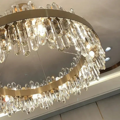 Modern gold crystal chandelier pendant light for living room