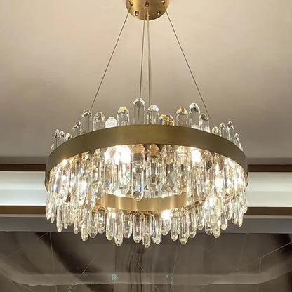 Modern gold crystal chandelier pendant light for living room