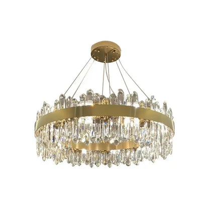 Modern gold crystal chandelier pendant light for living room