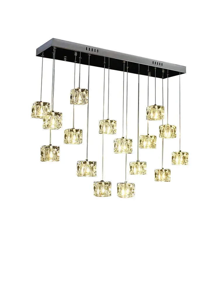 Modern black & silver crystal chandelier pendant light dining room
