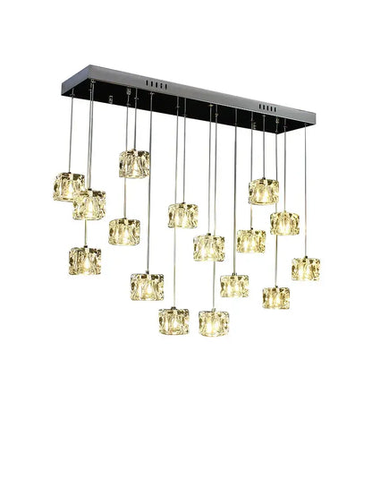 Modern black & silver crystal chandelier pendant light dining room