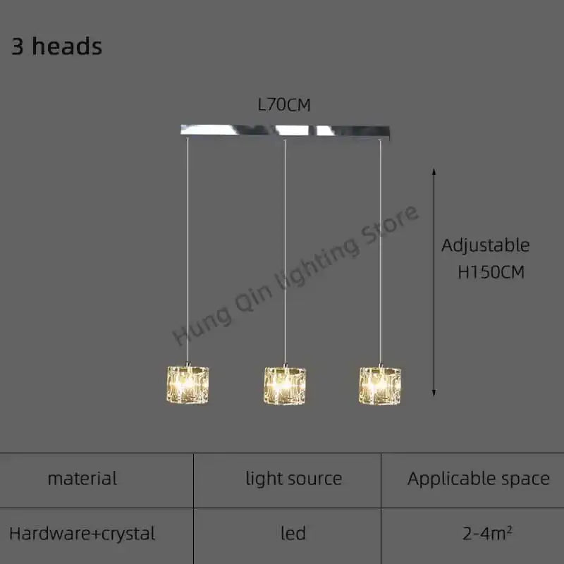 Modern black & silver crystal chandelier pendant light dining room