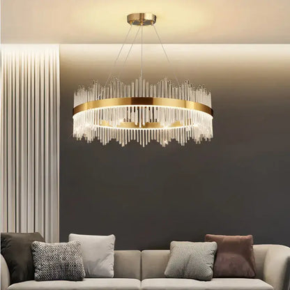 Modern gold crystal chandelier dining room pendant light