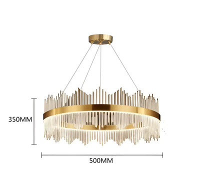 Modern gold crystal chandelier dining room pendant light