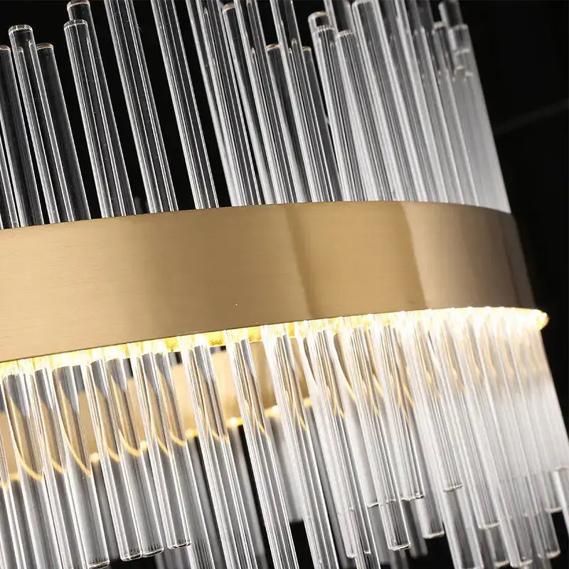 Modern gold crystal chandelier dining room pendant light
