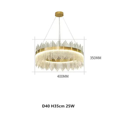 Modern gold crystal chandelier dining room pendant light
