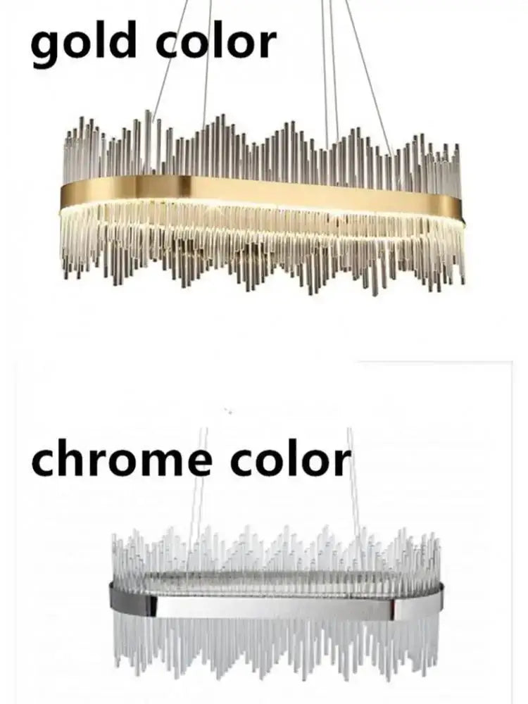Modern gold crystal chandelier dining room pendant light