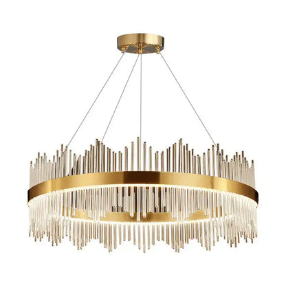 Modern gold crystal chandelier dining room pendant light