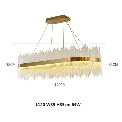 Modern gold crystal chandelier dining room pendant light