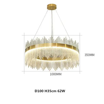 Modern gold crystal chandelier dining room pendant light