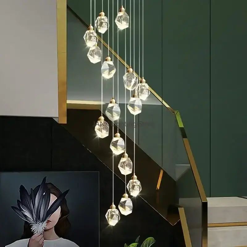 Modern gold crystal chandelier pendant lights for dining room