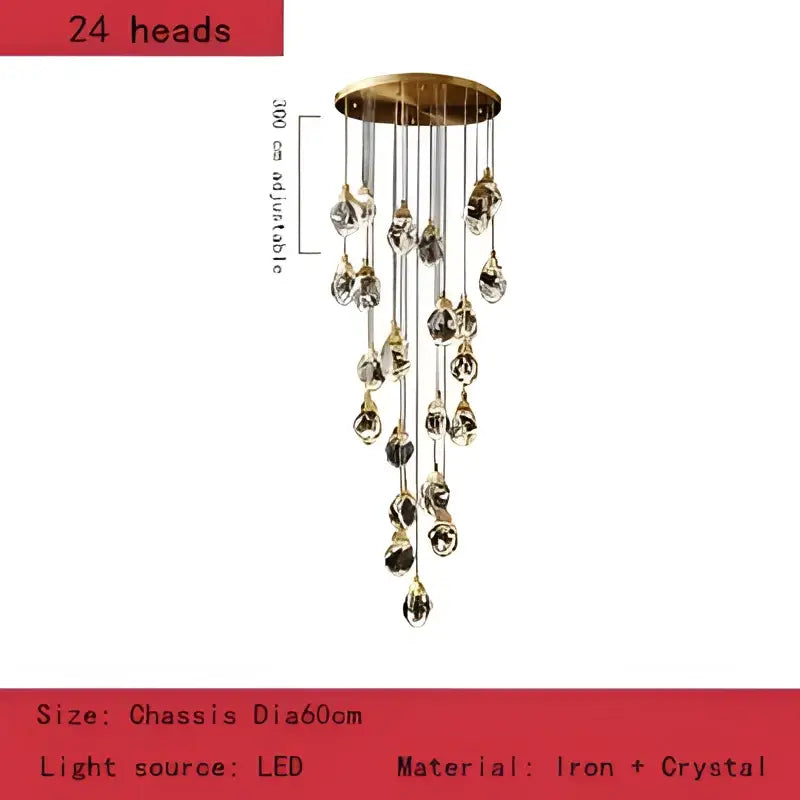 Modern gold crystal chandelier pendant lights for dining room