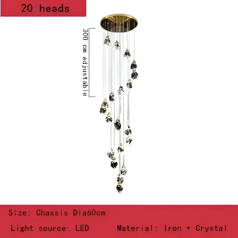 Modern gold crystal chandelier pendant lights for dining room