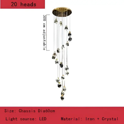 Modern gold crystal chandelier pendant lights for dining room