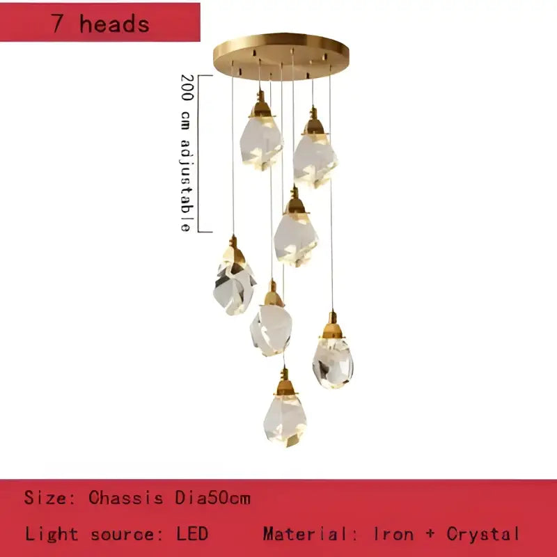 Modern gold crystal chandelier pendant lights for dining room