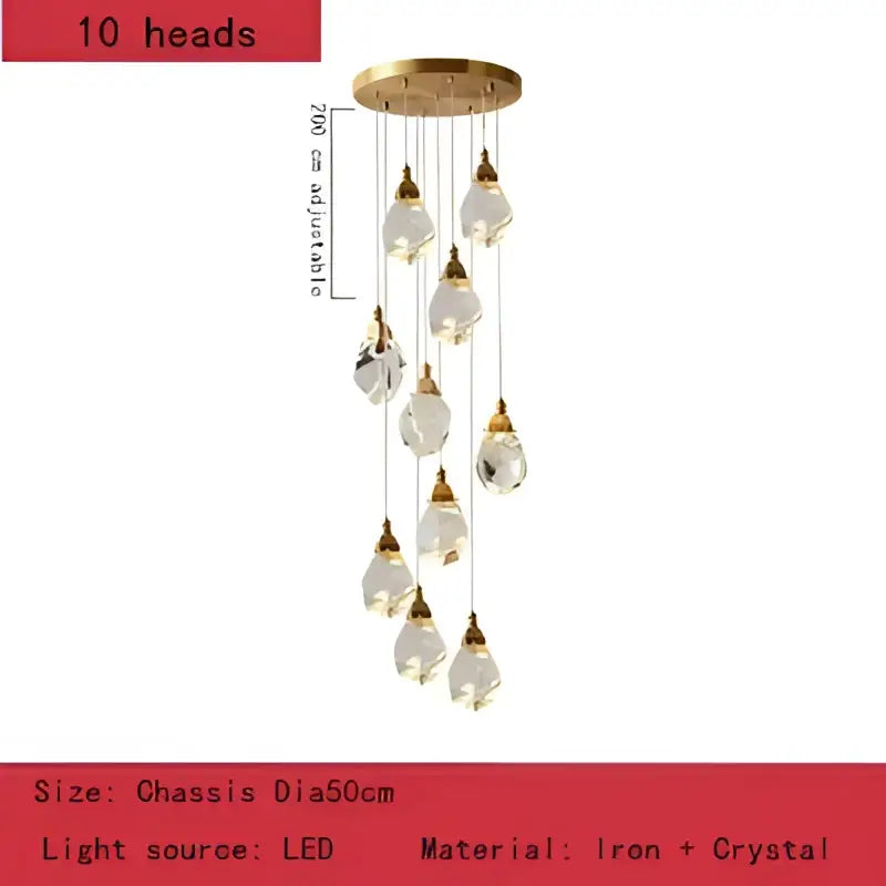 Modern gold crystal chandelier pendant lights for dining room