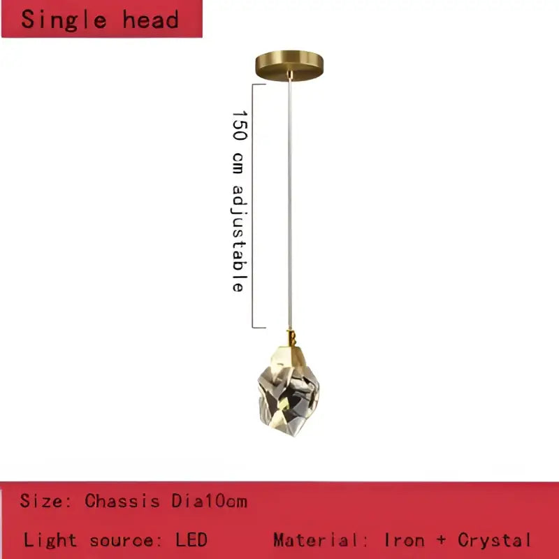 Modern gold crystal chandelier pendant lights for dining room