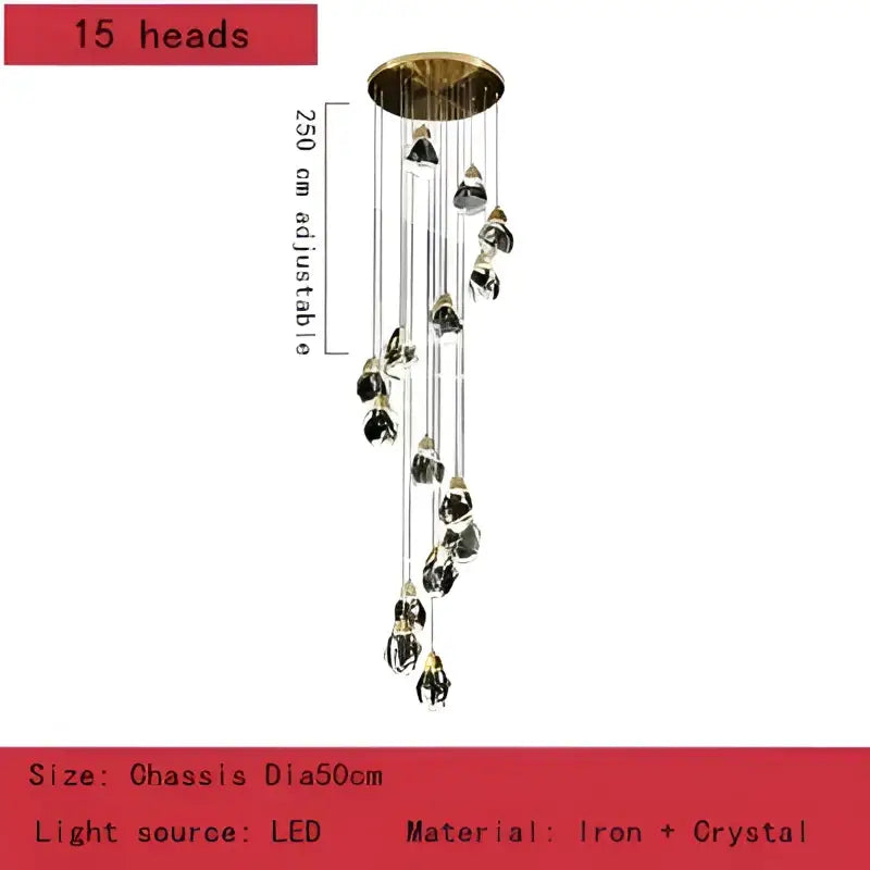Modern gold crystal chandelier pendant lights for dining room
