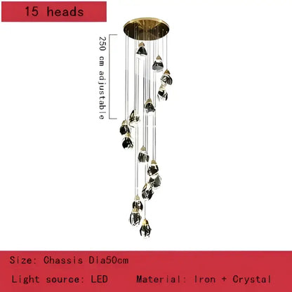 Modern gold crystal chandelier pendant lights for dining room