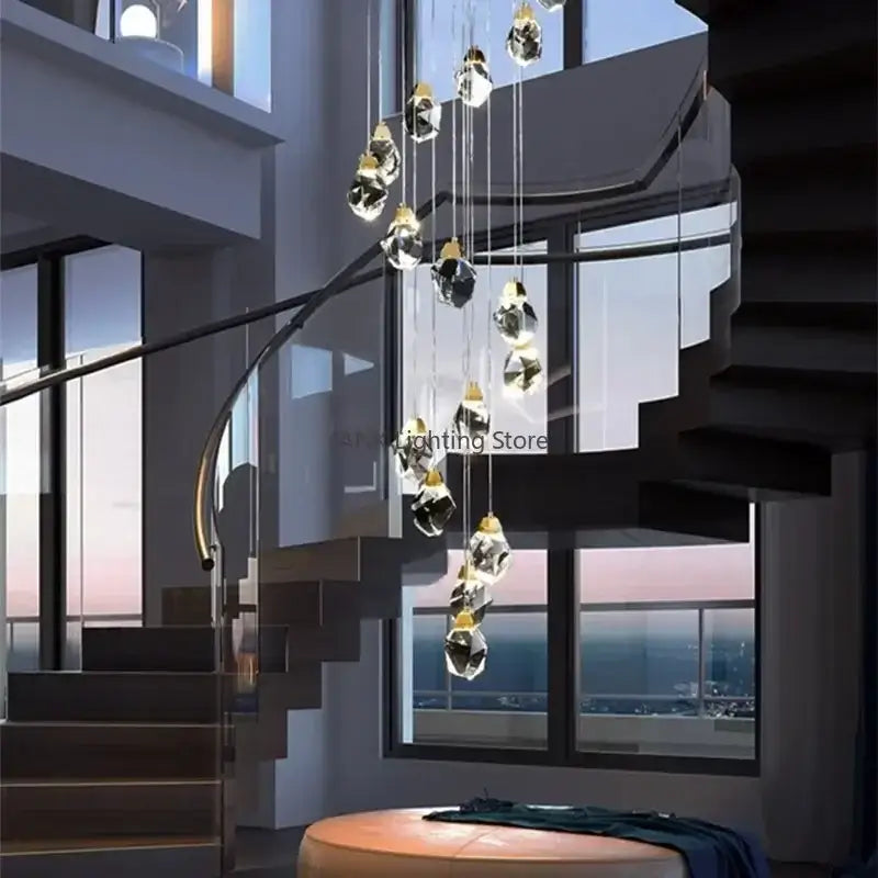 Modern gold crystal chandelier pendant lights for dining room